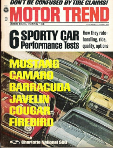 MOTOR TREND 1968 JAN - A SIX PONY CAR SHOOTOUT